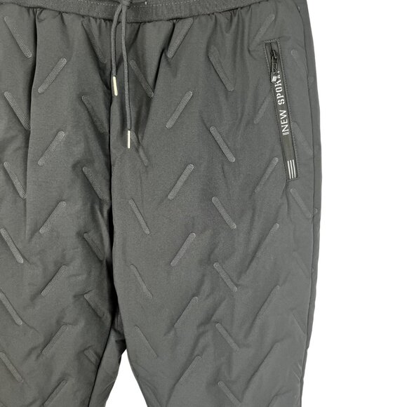 Fleece Lined Quilted Pants Mens Medium Gray New Pockets Warm Winter - Picture 6 of 10